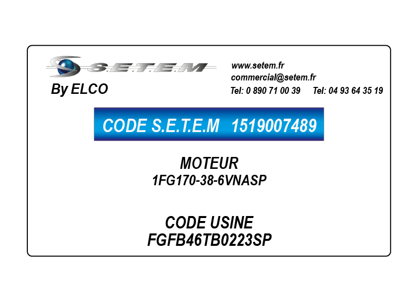 MOTEUR 1FG170-38-6VNASP *FGFB46TB0223SP* 2