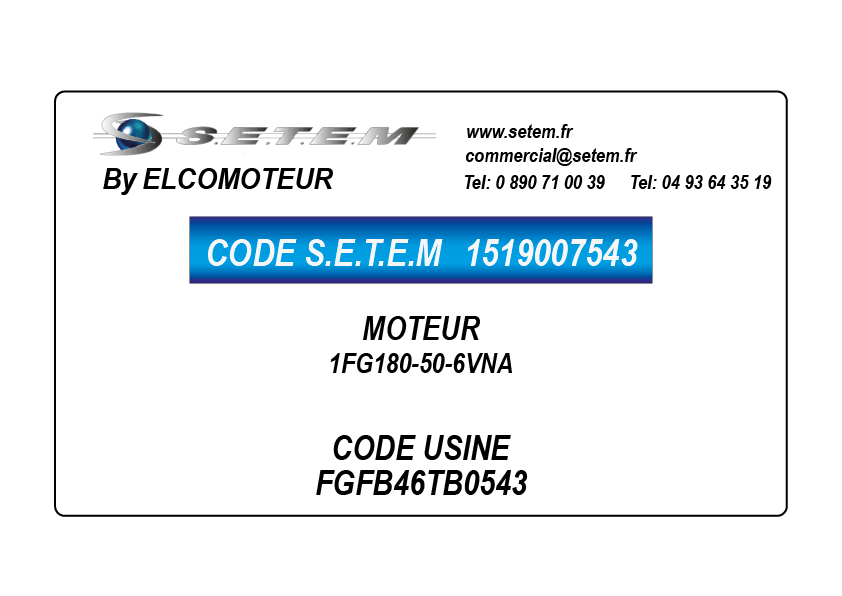 MOTEUR 1FG180-50-6VNA *FGFB46TB0543*