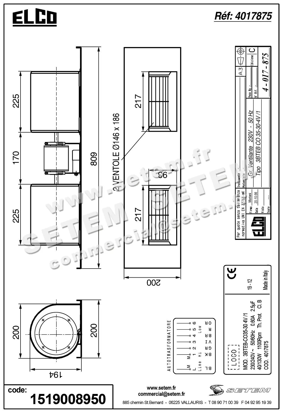 1519008950-GMV ELCOMOTEUR 3BTEB.CO.35.30.4V/1 *4017875* 3