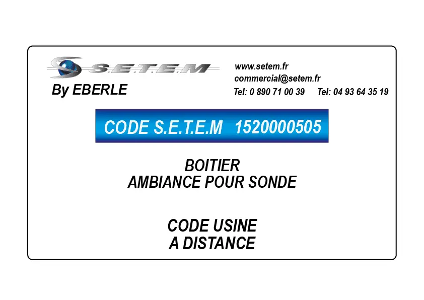1520000505-BOITIER D'AMBIANCE POUR SONDE EBERLE A DISTANCE