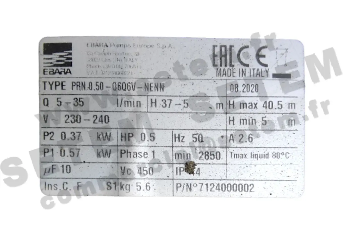 1522500100-POMPE EBARA PRN.0.50.Q6Q6V.NENN