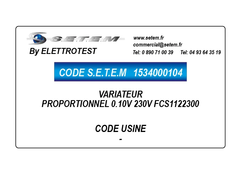 1534000104-VARIATEUR PROPORTIONNEL 0.10V 230V FCS1122300 ELETTROTES