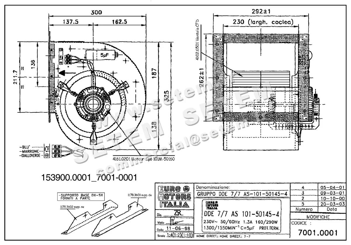 1539000001-VENTILATEUR EUROMOTORS DDE7/7AS101-50145-4 *7001.0001* 2