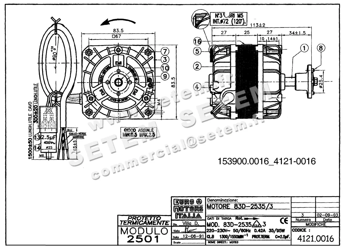 1539000016-MOTEUR EUROMOTORS 83D-2535/3 *4121.0016* 2