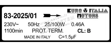 1539000025-MOTEUR EUROMOTORS 83-2025/01 *4121.0025* 5
