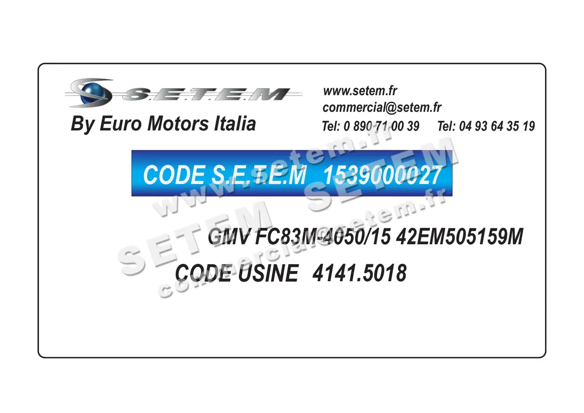 1539000027-GMV EUROMOTORS FC83M-4050/15 "42EM505159M" *4141.5018* 6