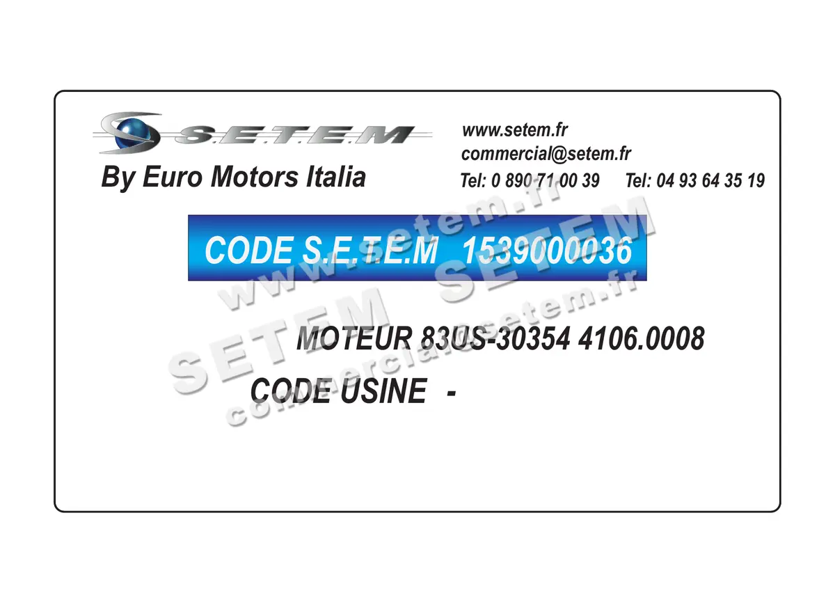 1539000036-MOTEUR EUROMOTORS 83US-3035/4 *4106.0008* 2