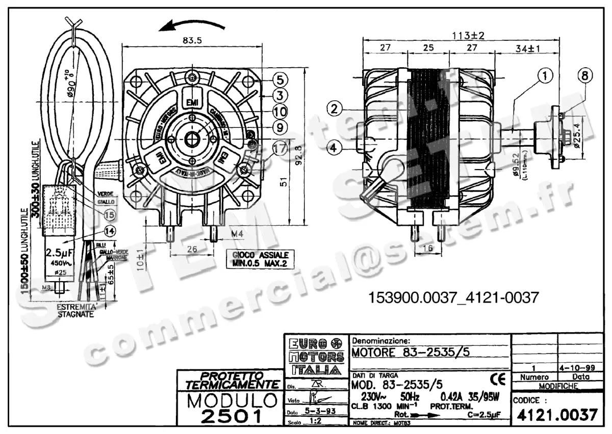1539000037-MOTEUR EUROMOTORS 83-2535/5 *4121.0037* 2