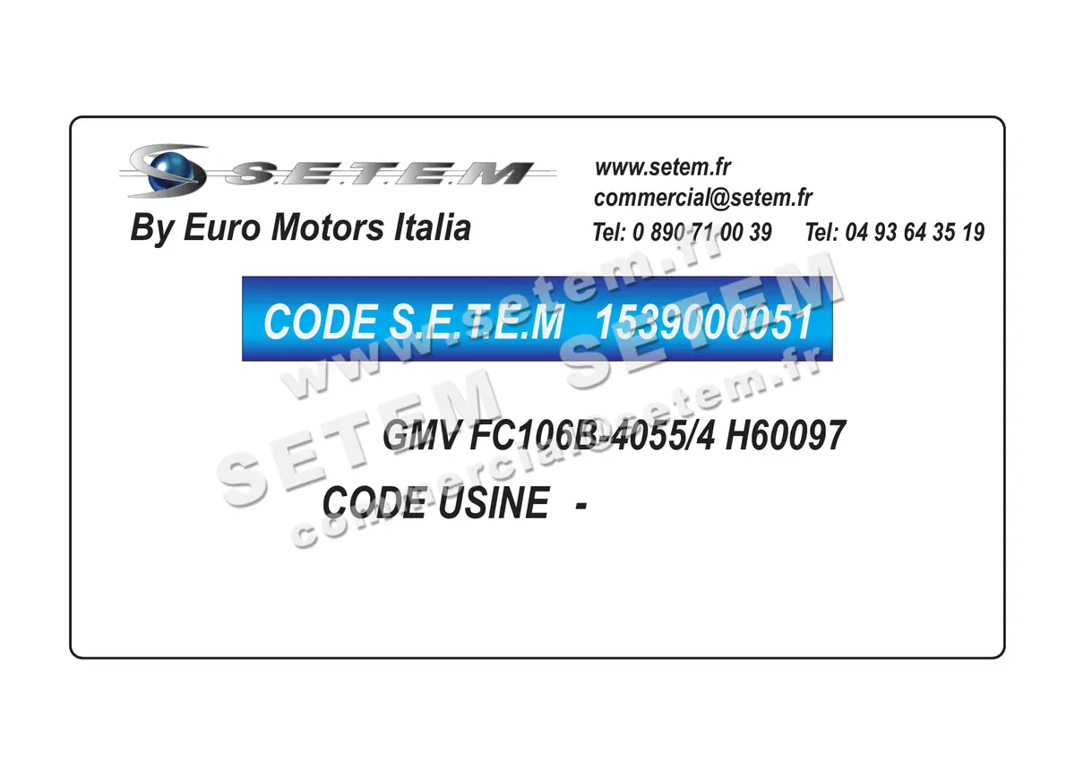 1539000051-GMV EUROMOTORS FC106B-4055/4 "H60097" 2