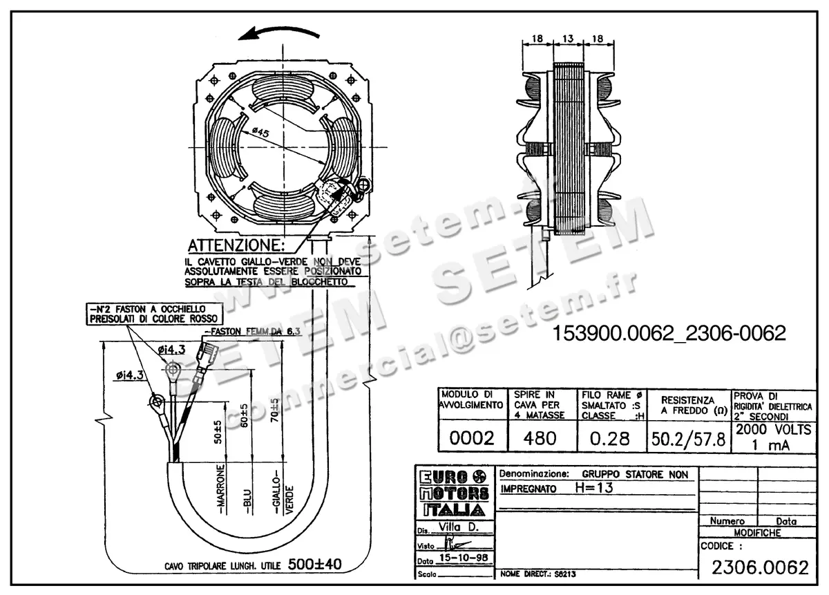 1539000062-STATOR EUROMOTORS 2306.0062 2
