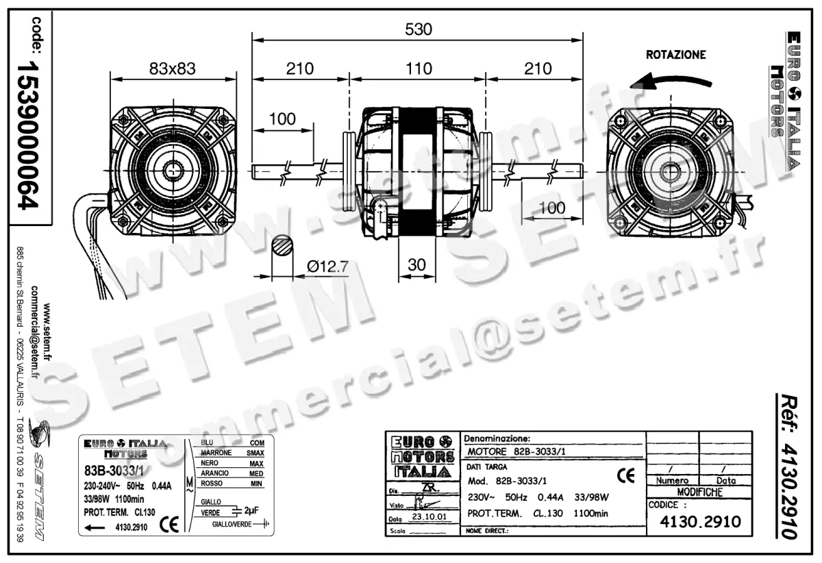 1539000064-MOTEUR EUROMOTORS 83B-3033/1 "3075041" *4130.2910* 3