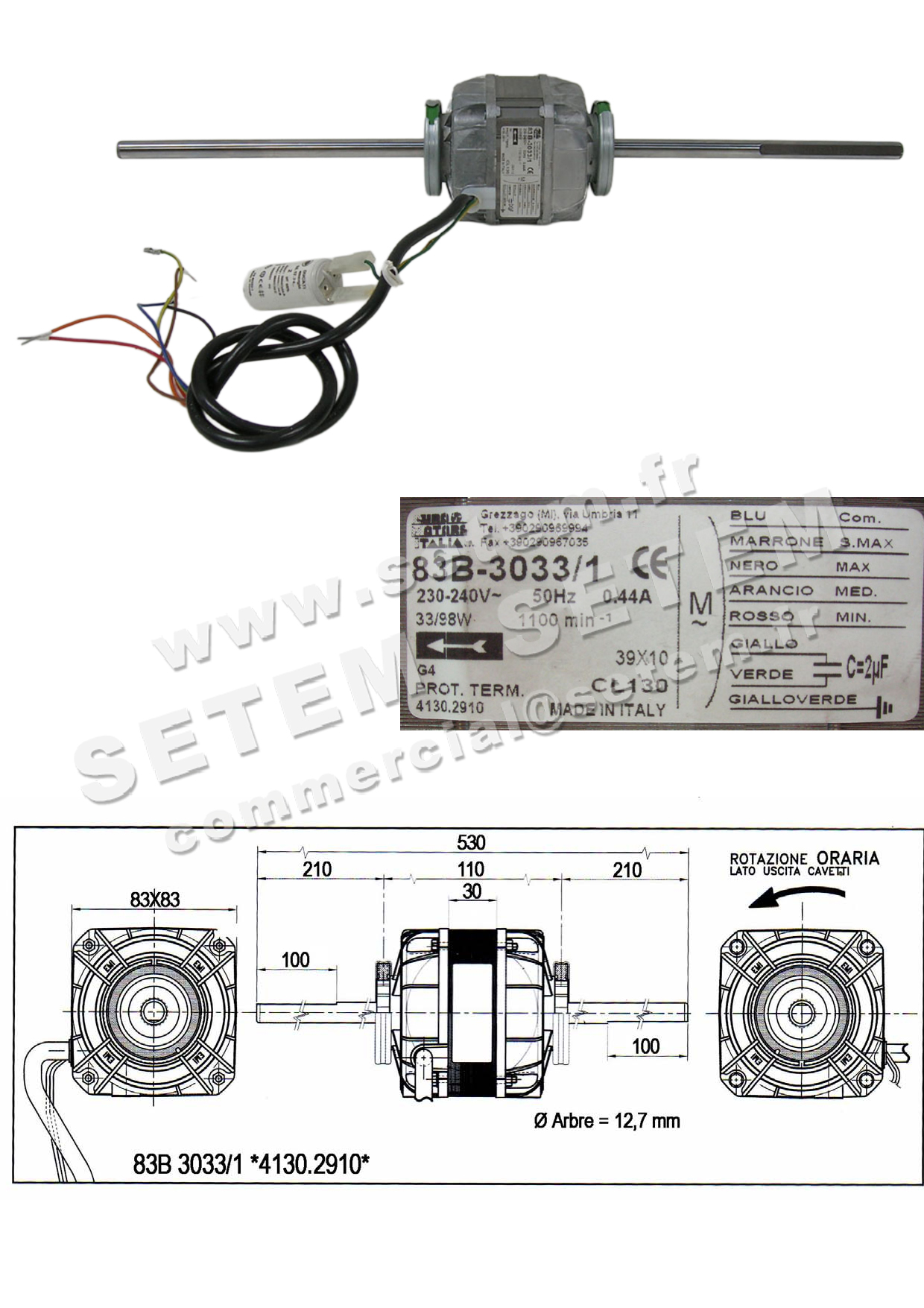 1539000064-MOTEUR EUROMOTORS 83B-3033/1 "3075041" *4130.2910* 6