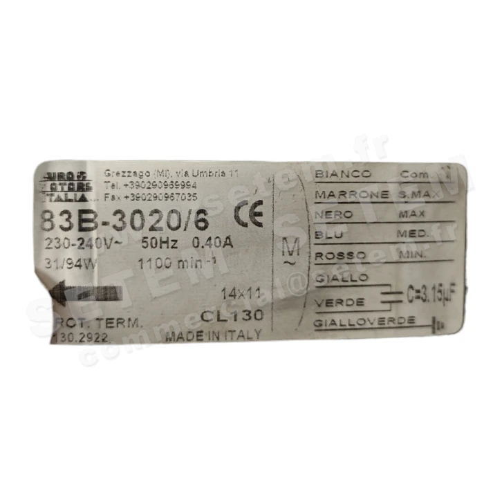 1539000067-MOTEUR EUROMOTORS 83B-3020/6 *4130.2922*