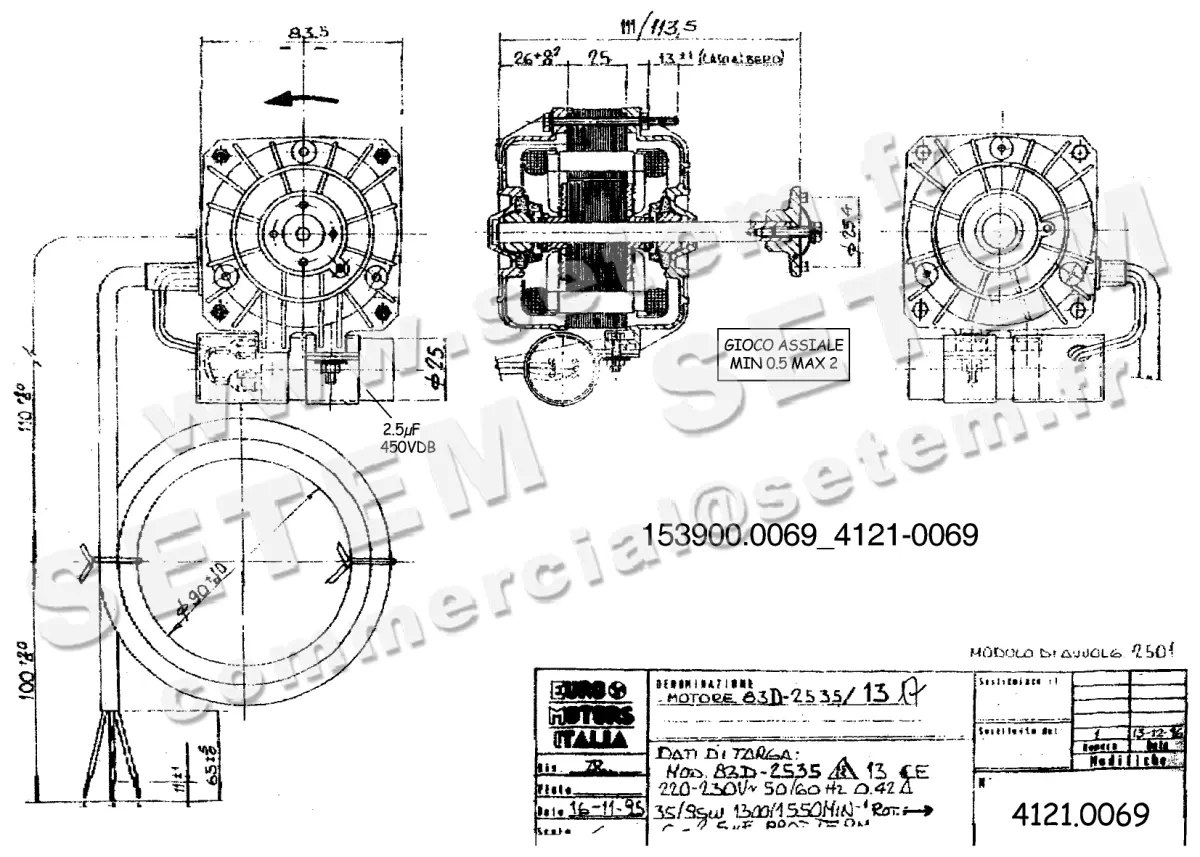 1539000069-MOTEUR EUROMOTORS 83D-2535/13 *4121.0069*