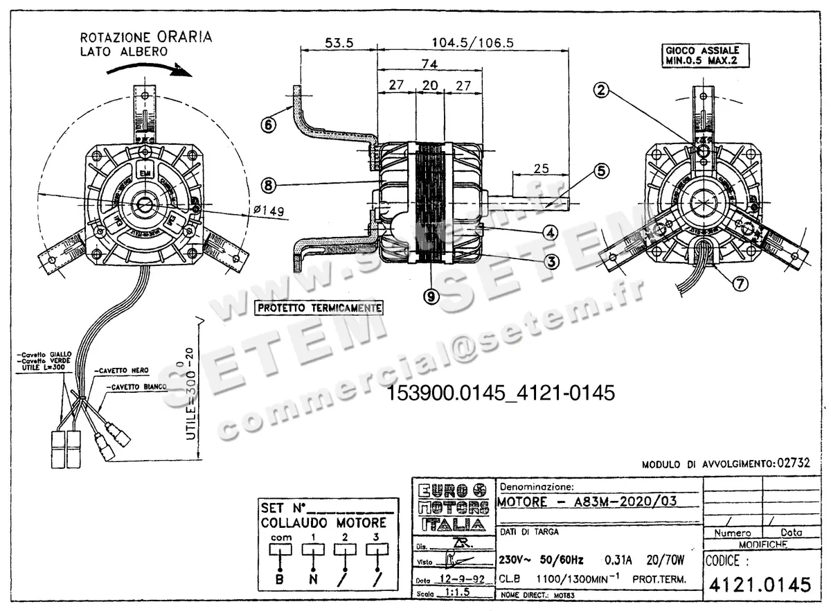 1539000145-MOTEUR EUROMOTORS A83M-2020/03 *4121.0145* 2