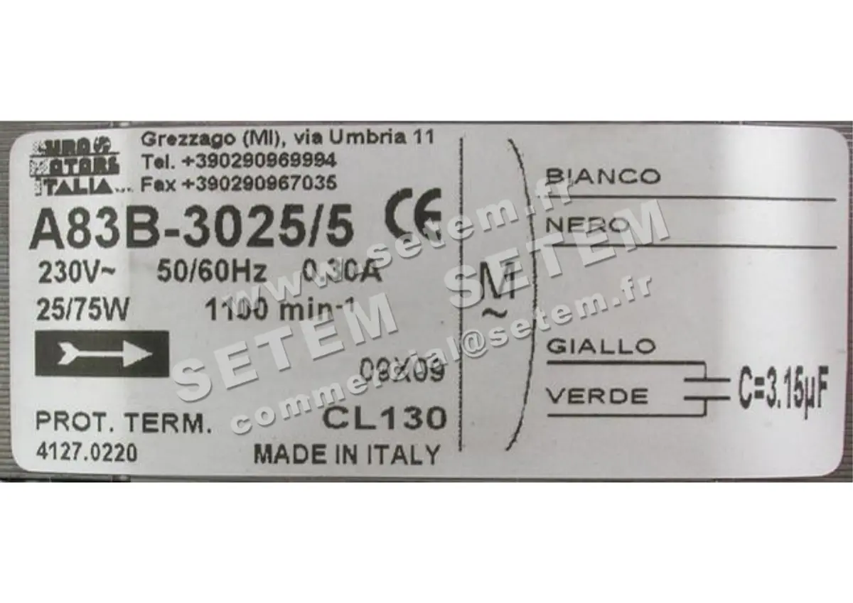 1539000220-MOTEUR EUROMOTORS A83B-3025/5 *4127.0220* 4