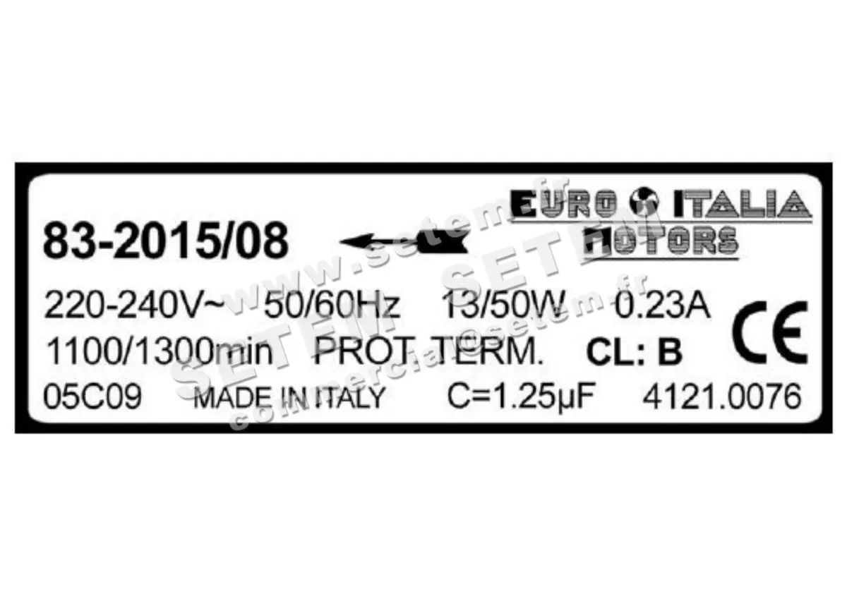 1539000231-MOTEUR EUROMOTORS 83-2015/O8 *4121.0076* 3