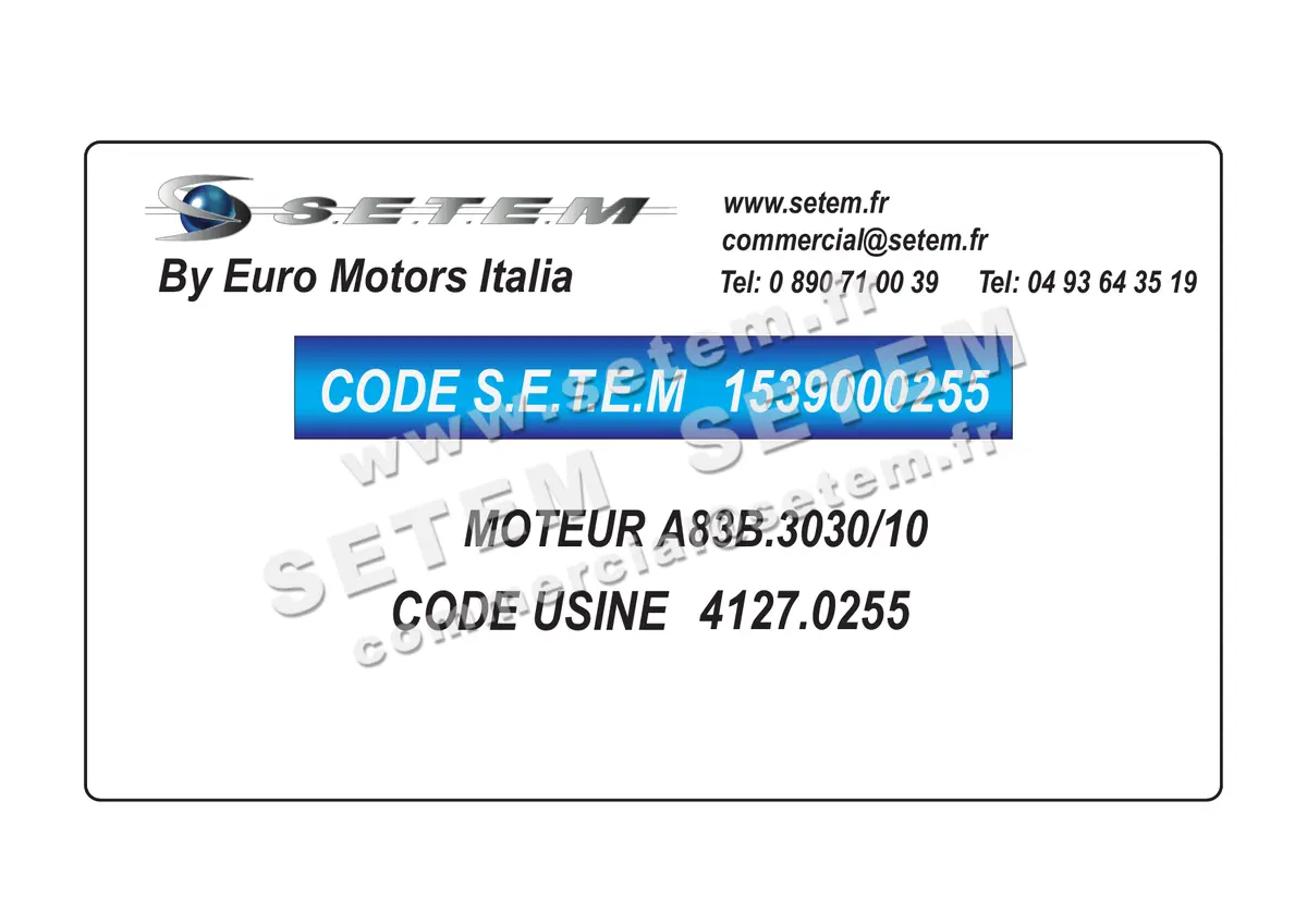 1539000255-MOTEUR EUROMOTORS A83B-3030/10 *4127.0255*