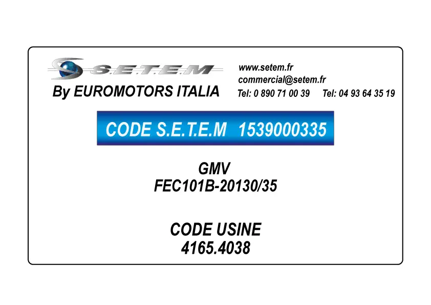 1539000335-GMV EURO MOTORS ITALIA FEC101B-20130/35 *4165.4038*