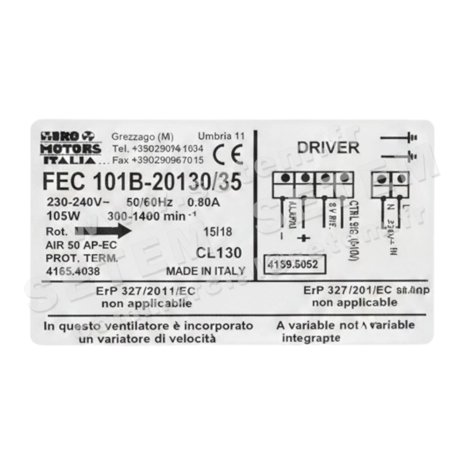 1539000335-GMV EURO MOTORS ITALIA FEC101B-20130/35 *4165.4038*