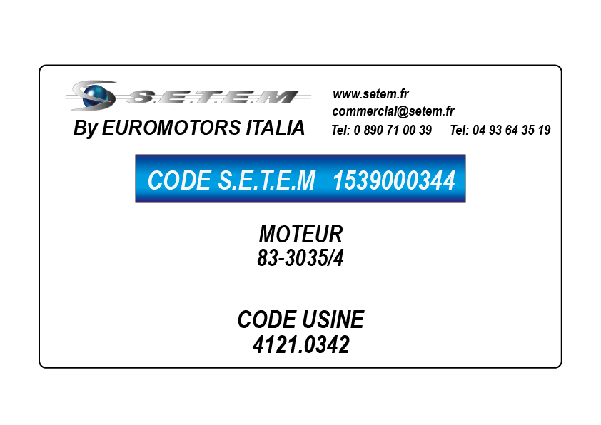 MOTEUR 83-3035/4 *4121.0342*