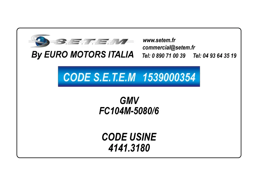 1539000354-GMV EURO MOTORS ITALIA FC104M-5080/6 *4141.3180* 2