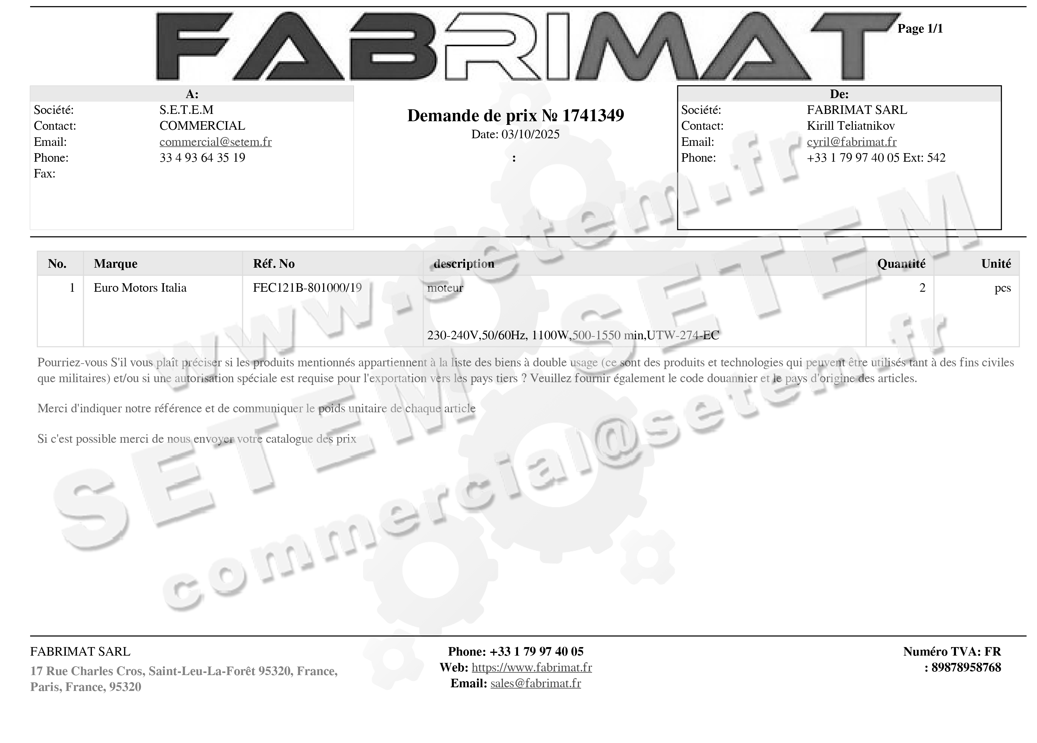 GMV FEC121B-801000/19 *4167.3314*