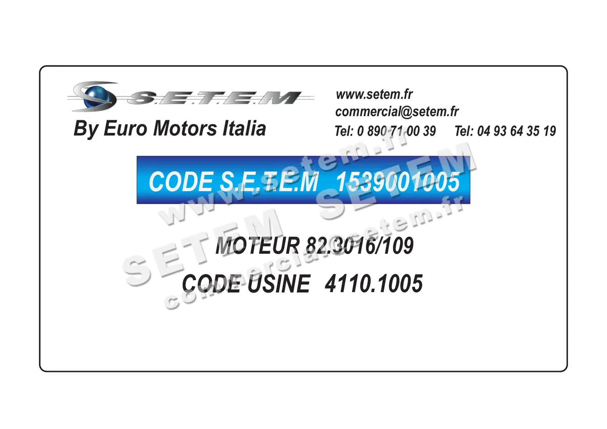 1539001005-MOTEUR EUROMOTORS 82-3016/109 *4110.1005*