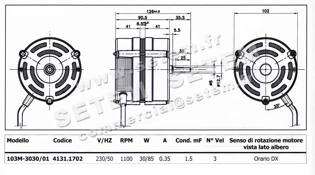 1539001702-MOTEUR EUROMOTORS 103M.3030/O1 "3074063" *4131.1702* 4