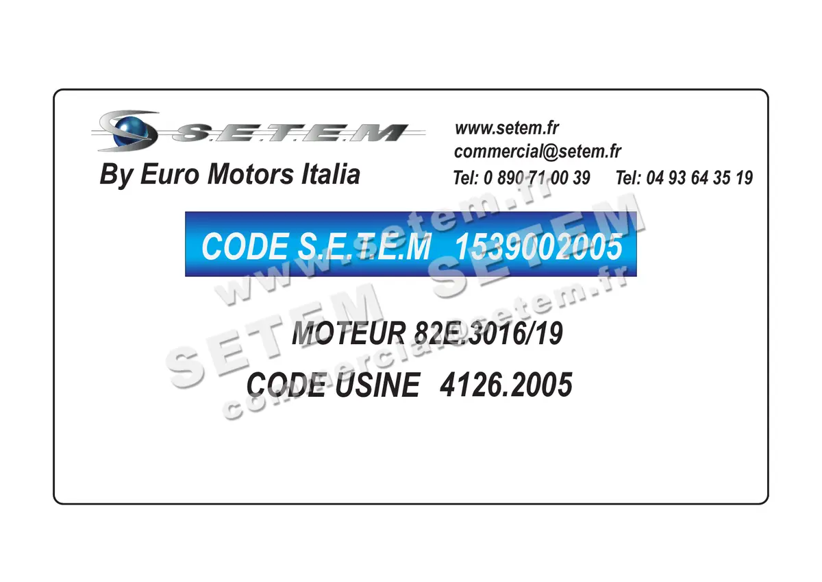 1539002005-MOTEUR EUROMOTORS 82E.3016/19 *4126.2005* 4