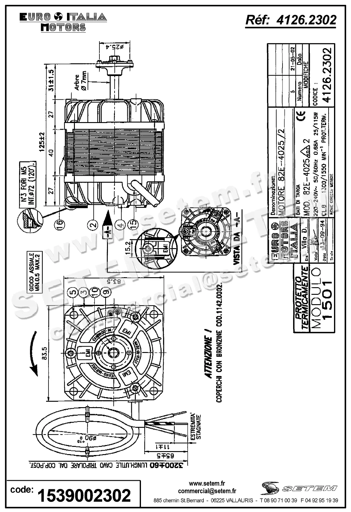 1539002302-MOTEUR EUROMOTORS 82E-4025/2 *4126.2302* 2