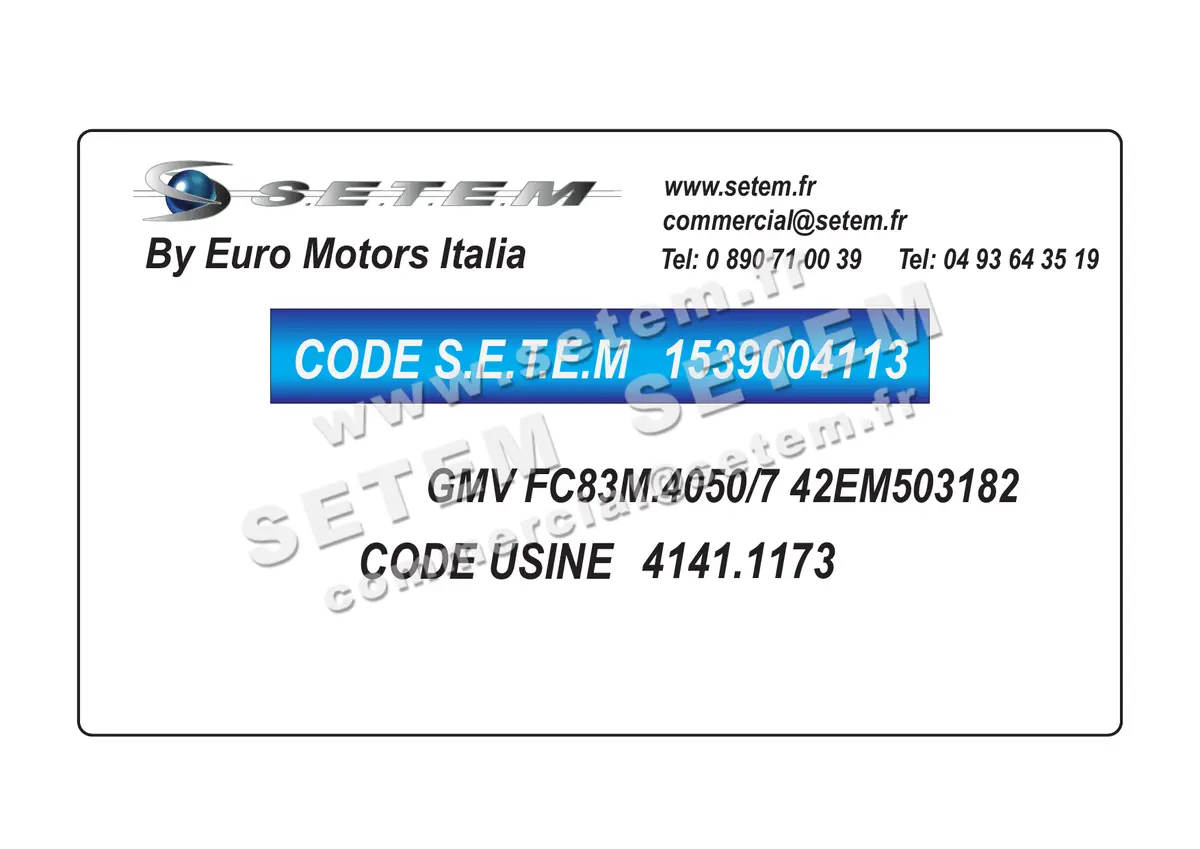 1539004113-GMV EUROMOTORS FC83M.4050/7 "42EM503182" *4141.1173* 2