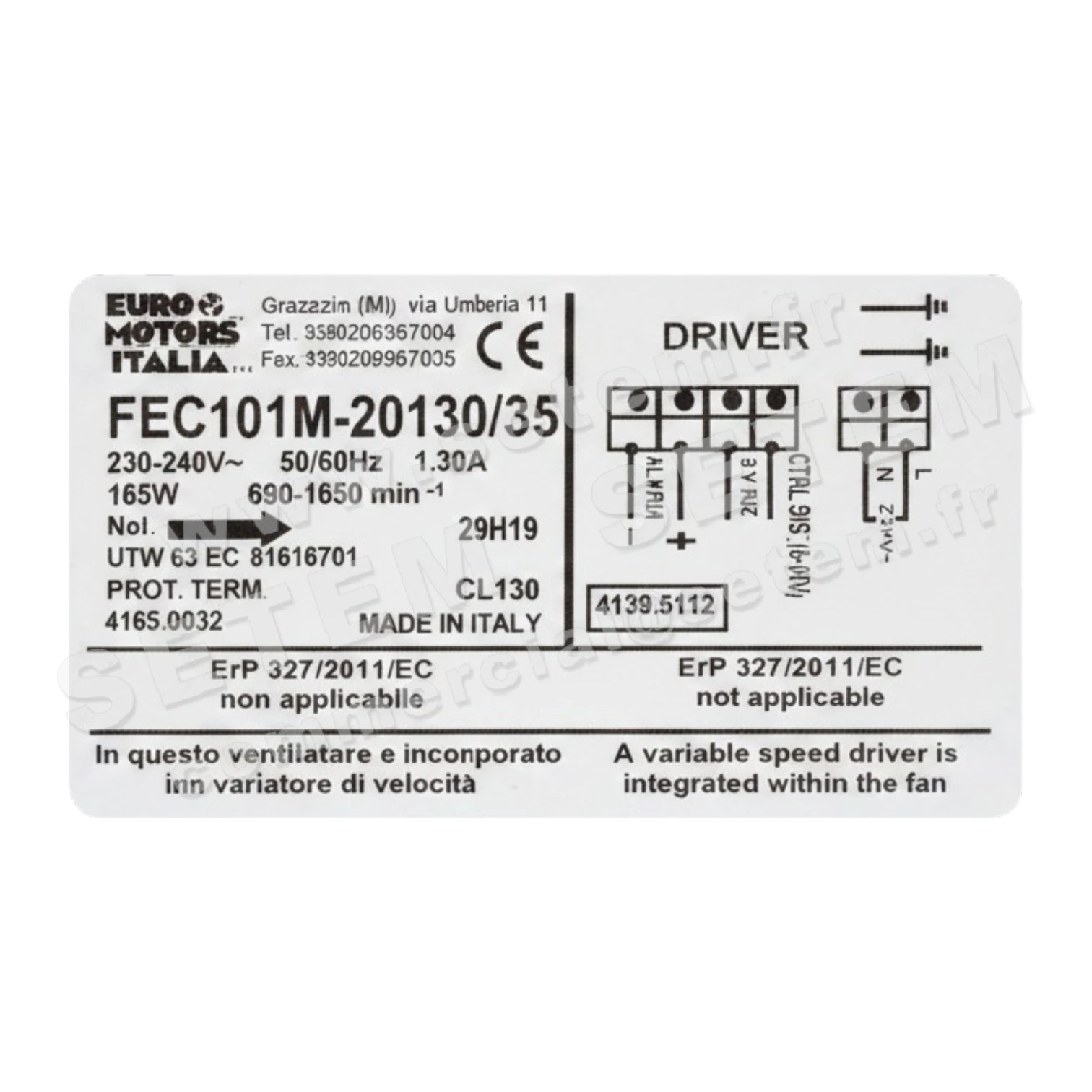 GMV FEC101M-20130/35 4139.5112 "81610701" *4165.0032*