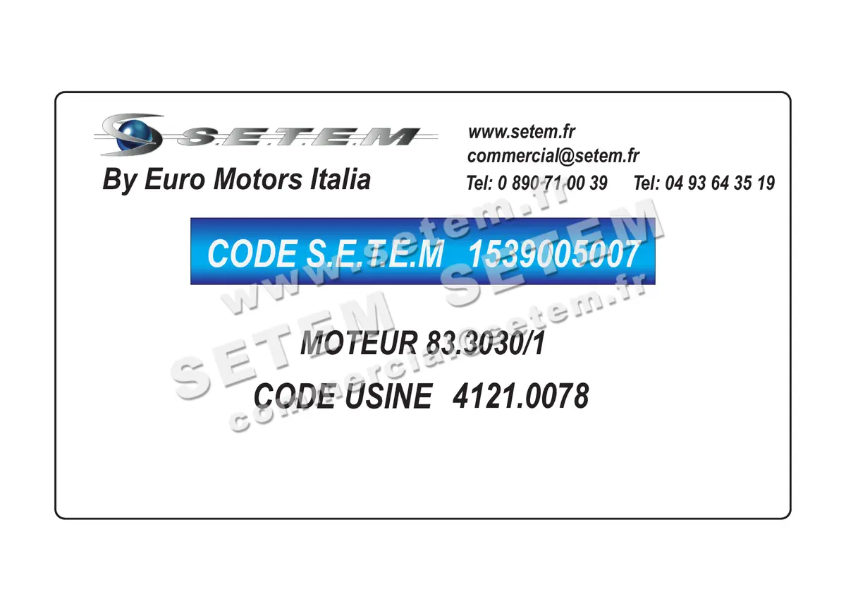 1539005007-MOTEUR EUROMOTORS 83.3030/1 *4121.0078* 6