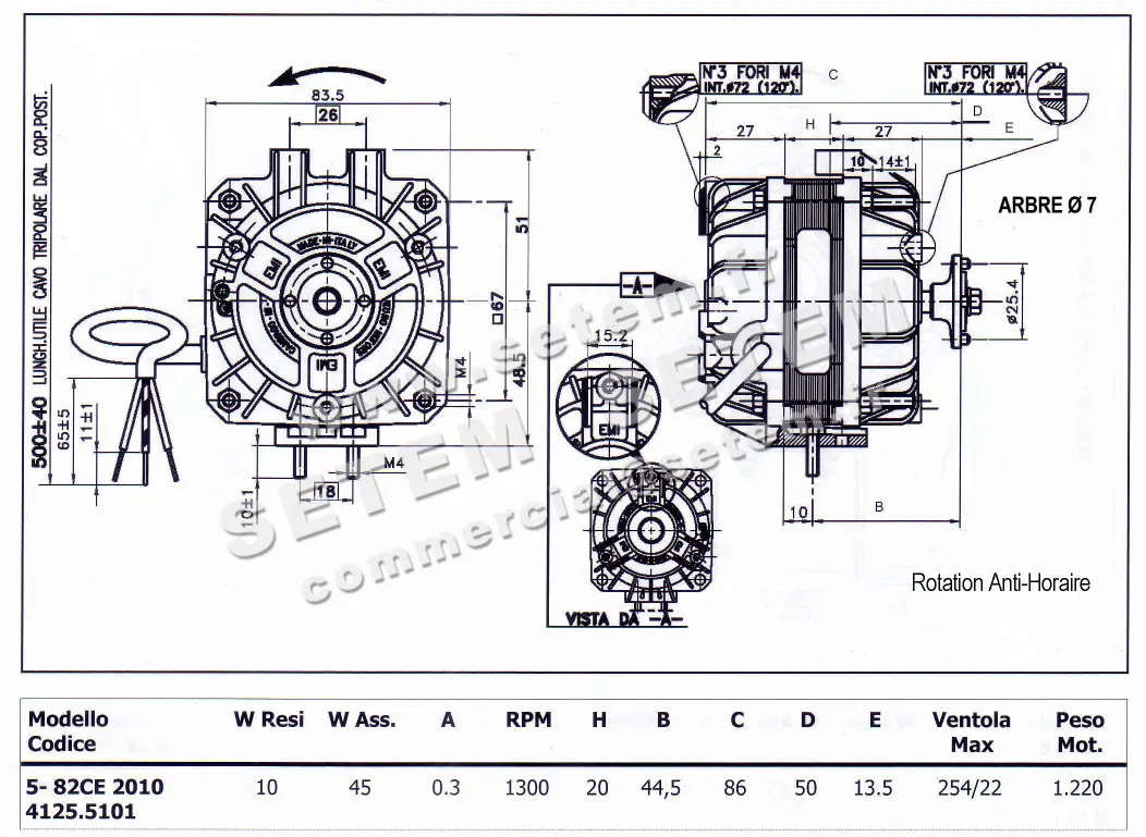1539005101-MOTEUR EUROMOTORS 5-82CE-2010 *4125.5101* 4