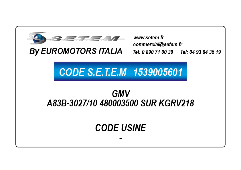GMV "480003500" SUR KGRV218 3
