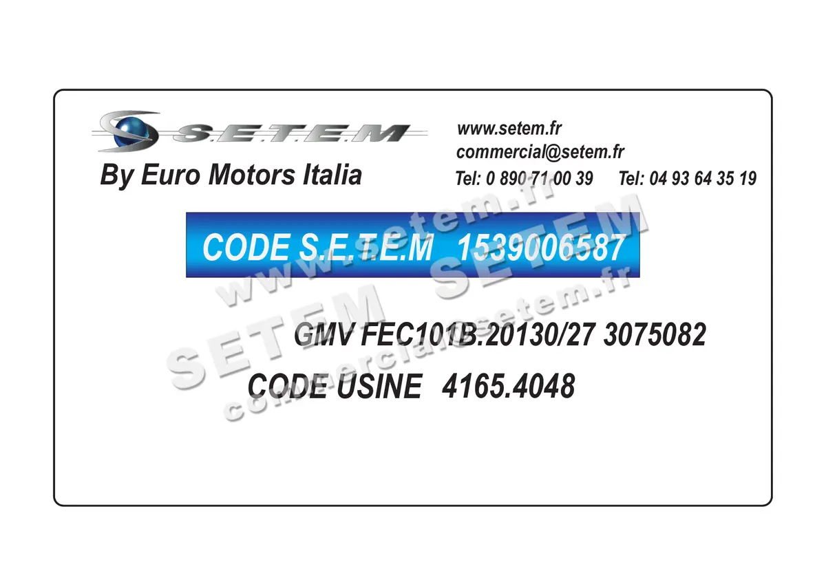 1539006587-GMV EUROMOTORS FEC101B.20130/27 "3075082" *4165.4048*