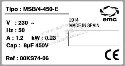 1547000022-MOTEUR EMC MSB/4.450E *00KS74.06* 2