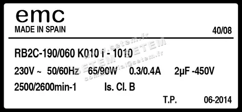 1547000026-MOTOTURBINE EMC RB2C.190/060 *K010I.1010* 2