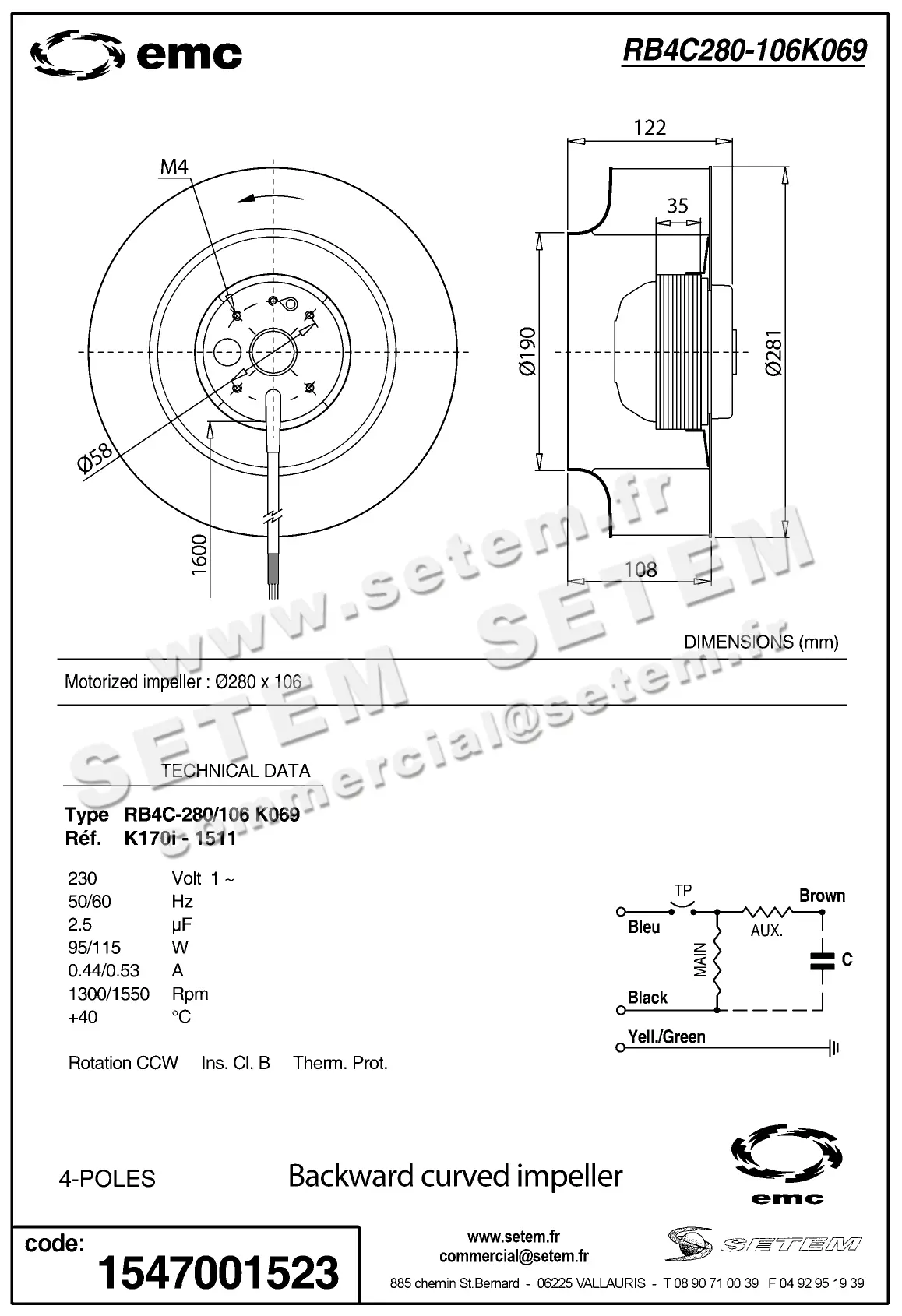 1547001523-MOTOTURBINE EMC RB4C-280/106 *K069I-1511* 2