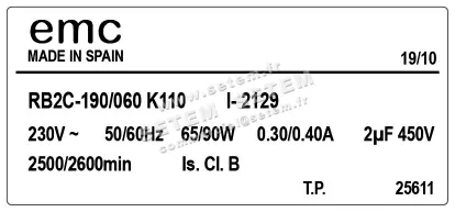 1547002001-MOTOTURBINE EMC RB2C.190/060 *K010I-2129* 3