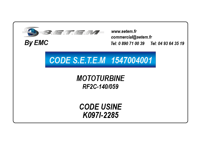 MOTOTURBINE RF2C-140/059 *K097I-2285*