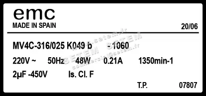 1547009085-MOTEUR EMC MV4C-316/025 *K049B-1060* +TURBINE 145X60X8RD 3