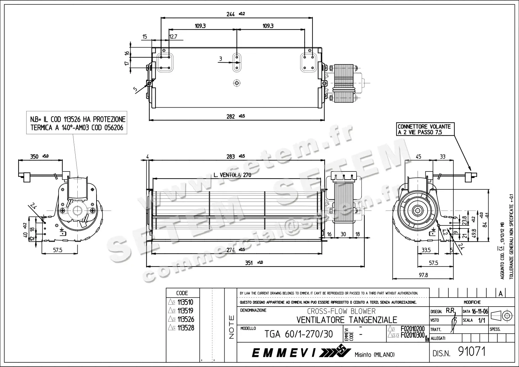 1551000008-VENTILATEUR EMMEVI TGA60/1.270/30 *113510*