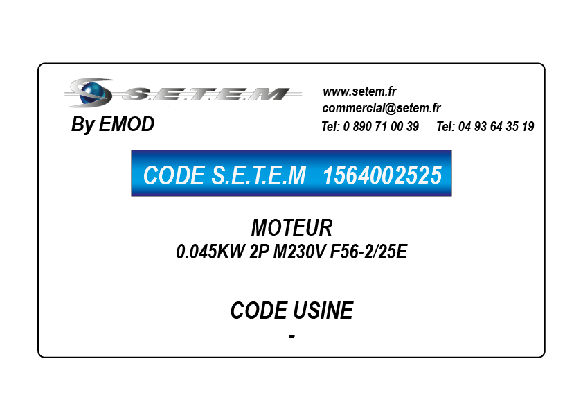 MOTEUR 0.045KW 2P M230V F56-2/25E 2
