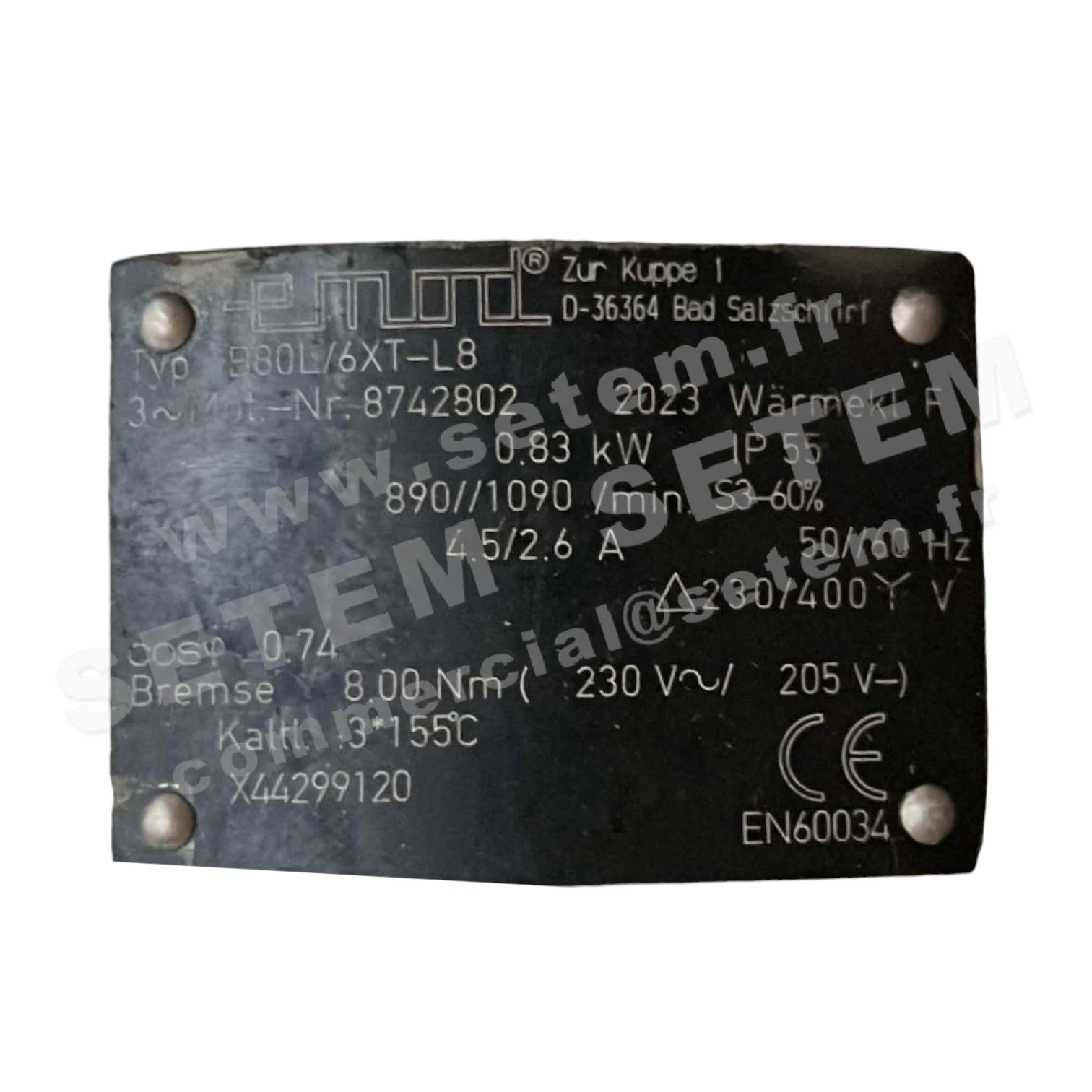 MOTEUR 0.83KW 4/6P T230/400V HA80 B80L/6XT-L8