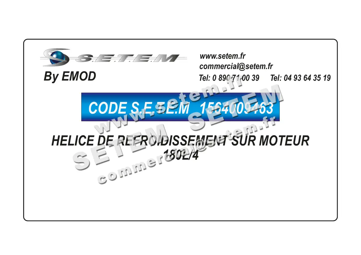 1564009463-HELICE DE REFROIDISSEMENT SUR MOTEUR EMOD 180L/4
