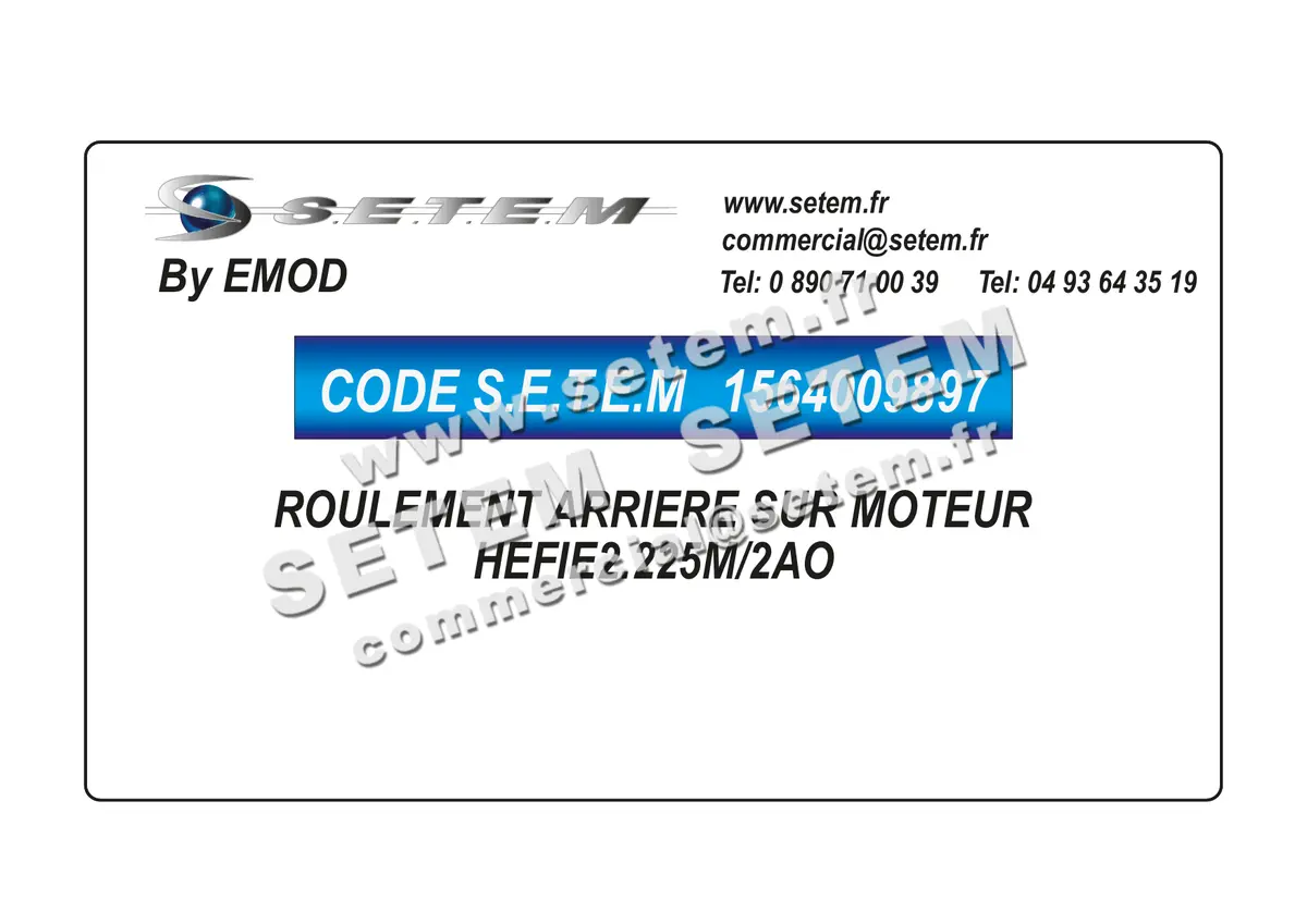 1564009897-ROULEMENT ARRIERE SUR MOTEUR EMOD HEFIE2.225M/2AO