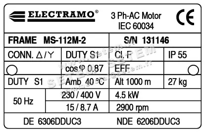 1565000130-MOTEUR ELECTRAMO 4.50KW 2P T400V HA112 B3 U.DA112MA 2