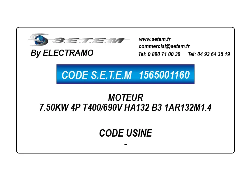 1565001160-MOTEUR ELECTRAMO 7.50KW 4P T400/690V HA132 B3 1AR132M1.4
